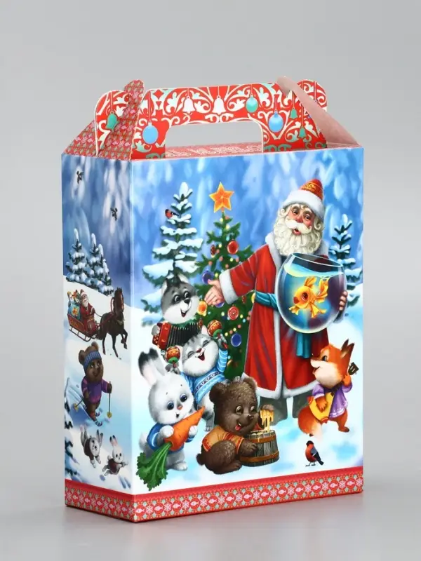 Подарочная коробка новогодняя &laquo;Золотая рыбка&raquo; 14&times;6&times;21 см