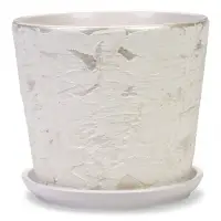 Горшок цветочный с поддоном 4,75 л, d22/h20 см белый керамика, "Венера" (М)