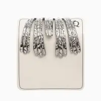 Серьги металл &laquo;Трио&raquo; объёмные, цвет серебро