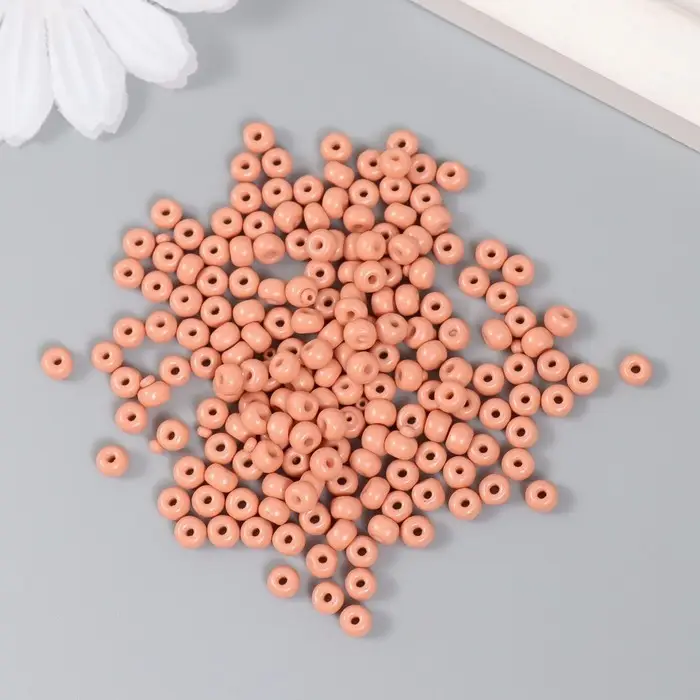 Бисер стекло 6/0 "Абрикосовый лёд" 15 гр