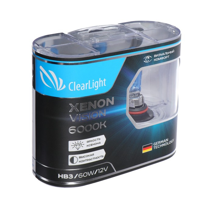 Лампа автомобильная Clearlight XenonVision HB3, 12 В, 60 Вт, набор 2 шт
