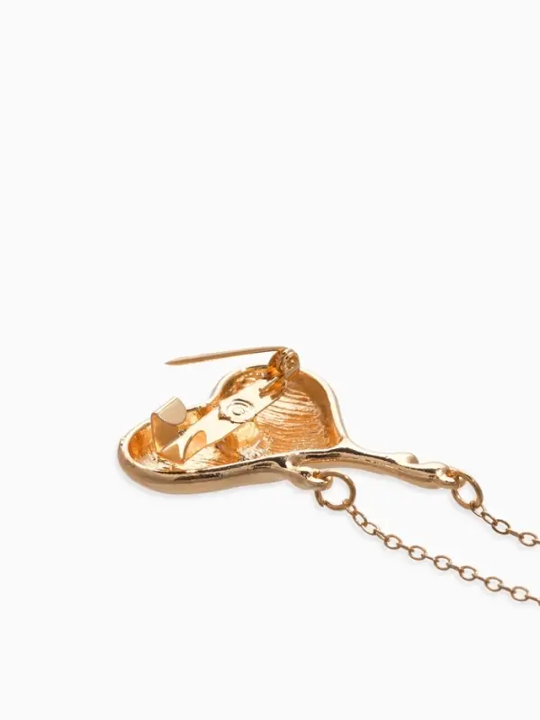 Брошь корейский стиль "Сердце" цвет золото