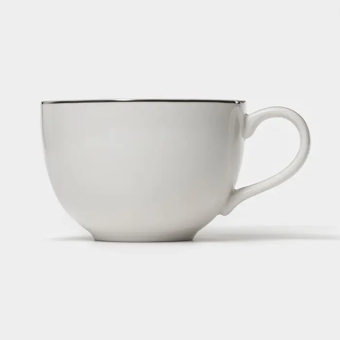 Чайная пара фарфоровая Magistro La Perle, 2 предмета: чашка 230 мл, блюдце d=15 см, цвет белый