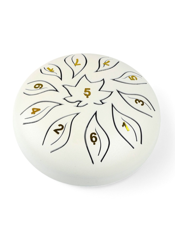 Глюкофон - музыкальный инструмент, цветок белый, 11 лепестков, 18 х 18 х 11 см