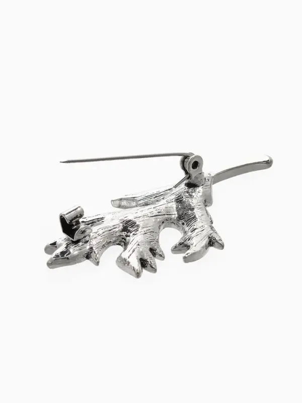 Брошь "Лист Одуванчика", цвет зелёный в чернёном серебре