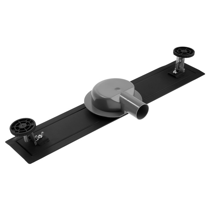 Трап ZEIN engr, c флaнцeм свободного вращ 360&deg;, 7*50 см, d=40/50 мм, нерж сталь, черный