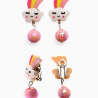 Набор детский "Выбражулька" единорог 4 пр-та: кулон, браслет, кольцо, клипсы  цв. разноц