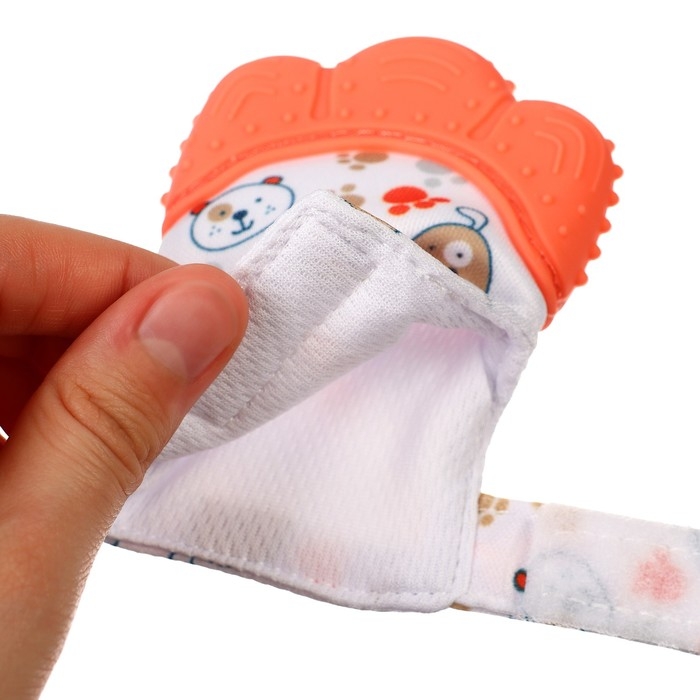 Прорезыватель-рукавичка &laquo;Собачки&raquo;, цвет красный, Крошка Я