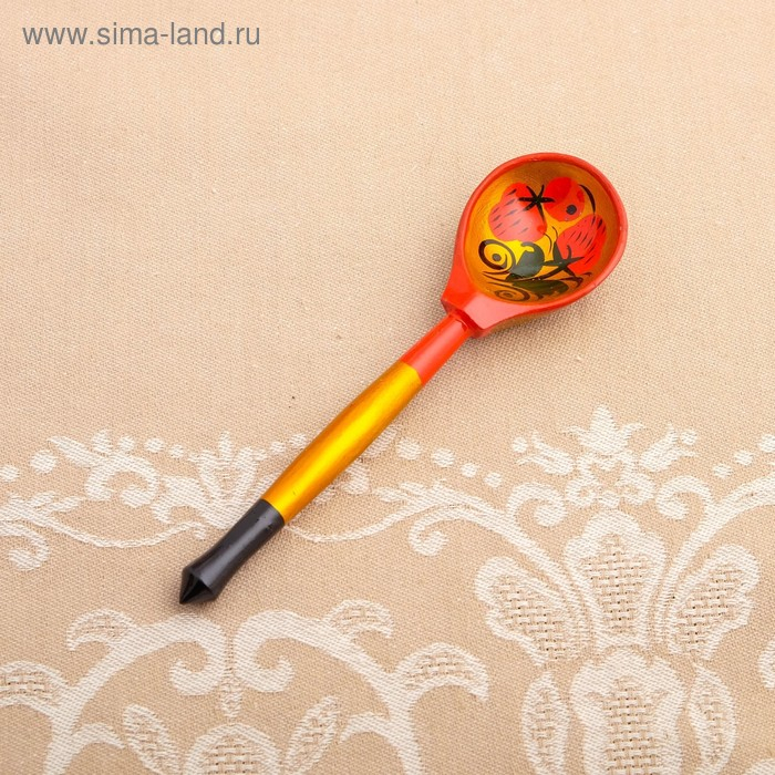 Сахарница, с ложкой, 10&times;9 см, хохлома