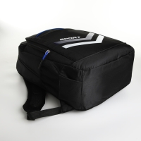 Рюкзак школьный на молнии, 4 кармана, цвет чёрный/синий