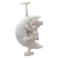 Подвеска музыкальная &laquo;Серый мишка&raquo;, заводная, с погремушкой, на кроватку, коляску, Крошка Я