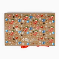 Коробка под 6 конфет с ячейками &laquo;Новогодние атрибуты&raquo; 14.8 х 9.5 х 3.5 см, Новый год