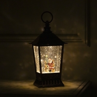 Светодиодная фигура &laquo;Фонарь с Дедом Морозом&raquo; 12 &times; 24 &times; 12 см, пластик, батарейки ААх3 (не в комплекте), USB, свечение тёплое белое