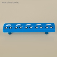 Ручка скоба детская KID 013, "Машинка", м/о 96 мм, резиновая, синяя