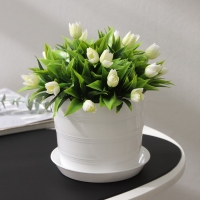 Горшок с поддоном &laquo;Классик&raquo;, 1,2 л, цвет белый