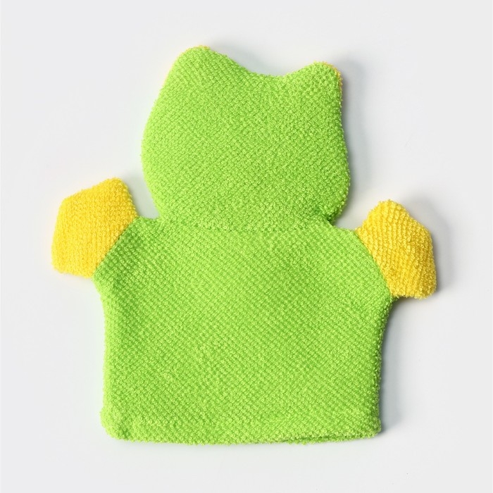 Мочалка - варежка детская для купания Доляна &laquo;Лягушонок&raquo;, 20 см