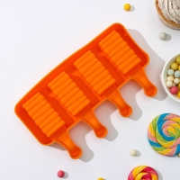 Форма для мороженого &laquo;Венеция&raquo;, силикон, 19,3&times;11&times;2,4 см, 4 ячейки (5,5&times;2,9 см), цвет МИКС
