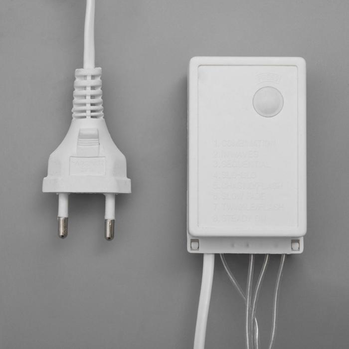 Гирлянда &laquo;Бахрома&raquo; 4 &times; 0.6 м, IP44, прозрачная нить, 180 LED, свечение мульти, 8 режимов, 220 В