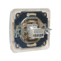 Розетка компьютерная одноместная Luazon Lighting "Орион", скрытая, белая