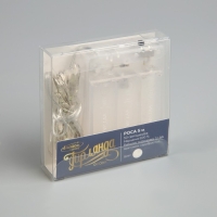 Гирлянда &laquo;Нить&raquo; 5 м роса, IP20, серебристая нить, 50 LED, мерцание всех светодиодов, батарейки AAх3 (нет в комплекте), свечение белое