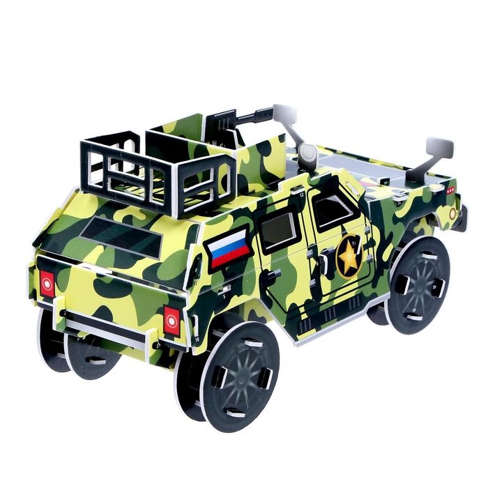 3D Конструктор из пенокартона &laquo;Военный внедорожник&raquo;, 46 деталей