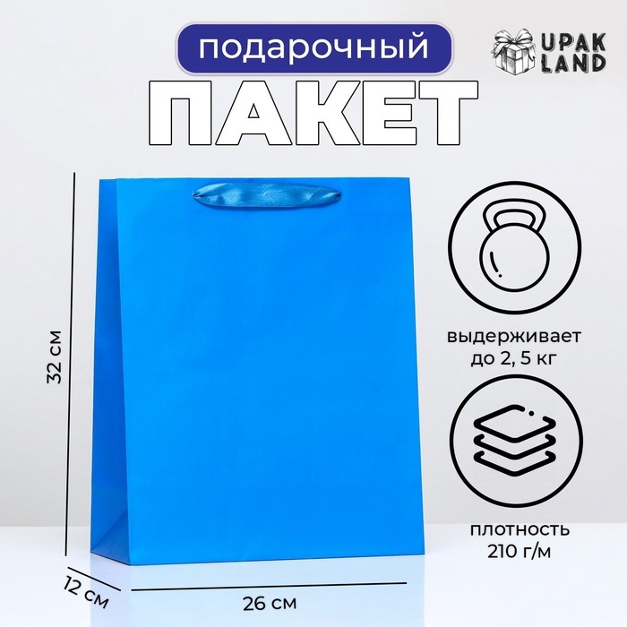 Пакет ламинированный &laquo;Синий&raquo;, 26 х 32 х 12 см