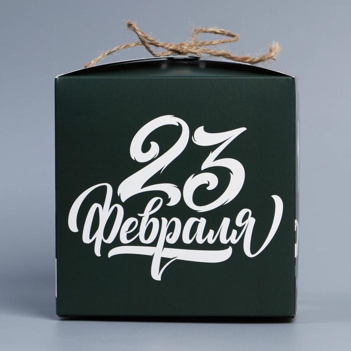 Коробка подарочная складная, упаковка, &laquo;23 февраля&raquo;, 12 х 12 х 12 см