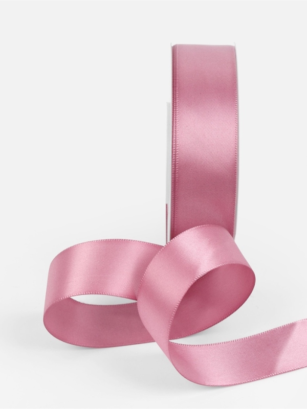 Лента атласная двухсторонняя №165 25мм*25&plusmn;1м пыльная роза TR