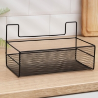 Полка для кухни Доляна, на липучках, 26&times;13,5&times;14 см, цвет чёрный