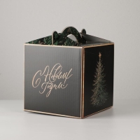 Коробка кондитерская с окном, сундук, &laquo;Новогодняя посылка&raquo; 20 х 20 х 20 см