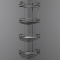 Полка для ванной угловая 4-х ярусная, 20,5&times;20,5&times;72 см, цвет хром