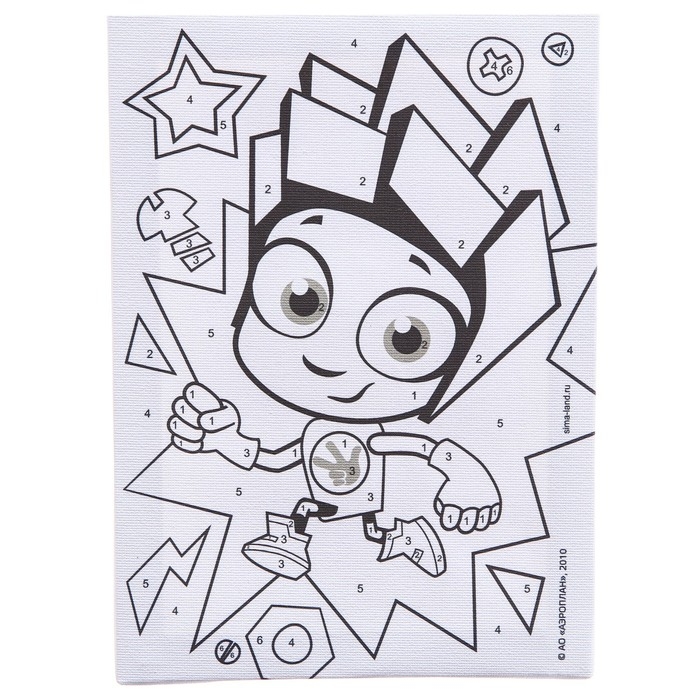 Картина по номерам для детей "Нолик" 21х15 см, Фиксики