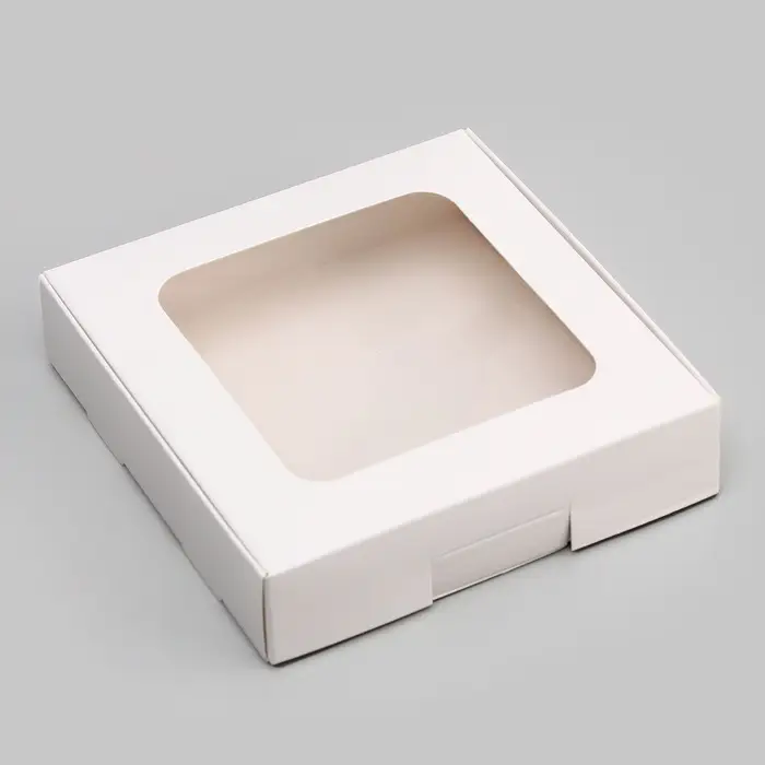 Коробка самосборная, белая, 13&times;13&times;3 см