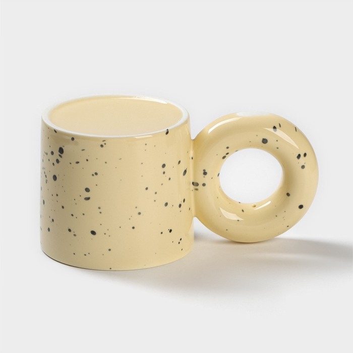 Кружка керамическая &laquo;Бублик&raquo;, 300 мл, цвет жёлтый