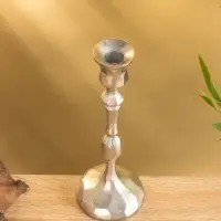 Подсвечник "Грани" алюминий 25 см, цв. серебро