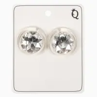 Серьги "Кристалл" круг, цвет прозрачно-белый