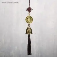 Колокольчик металл "Монета с буддой" 1 колокол d=4,8 см 39х5,3х4,8 см