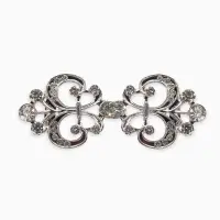 Зажим для кардигана "Ажур", лилия, цвет белый в серебре