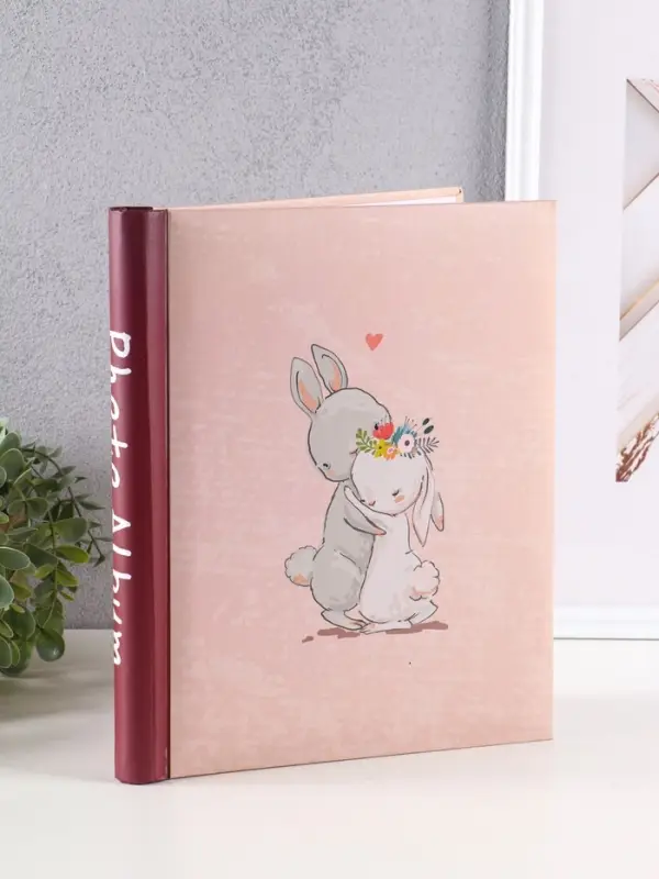 Фотоальбом "Зайки" 10 "магнитных"листов 23X28см, пер-т внутр.спираль