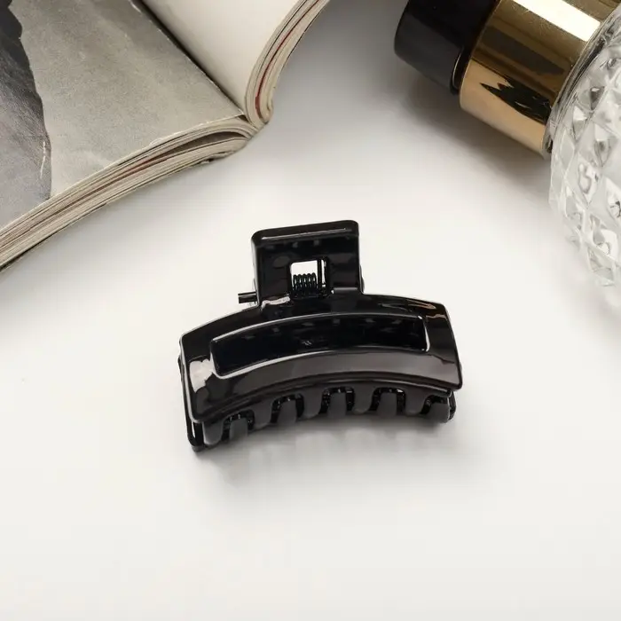 Крабик для волос &laquo;Маленькая классика&raquo;, прямоугольник, 4 см, чёрный