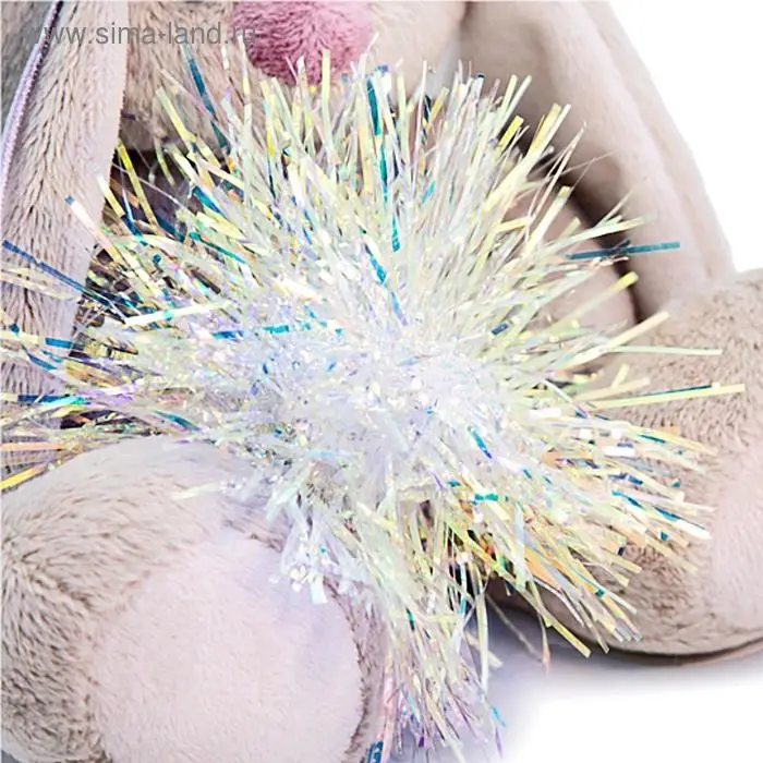 Мягкая игрушка &laquo;Зайка Ми с новогодней подвеской&raquo;, 15 см