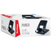 Дырокол металлический 40 листов, Berlingo, с линейкой, чёрный