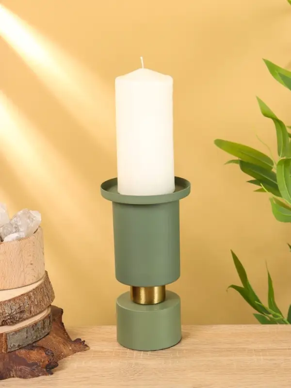 Подсвечник на 1 свечу текстурный "Болотный" 10,5х10,5х19 см