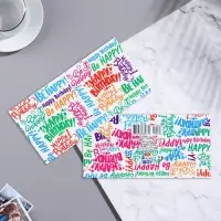 Конверт для денег &laquo;С Днем Рождения!&raquo;, белый фон, 16.5&times;8 см