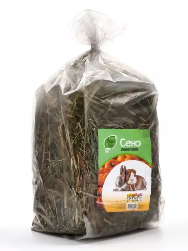 Сено луговое &laquo;Зверьё Моё&raquo;, отборное, ароматное, зеленое, без пыли, тыква, 500 г