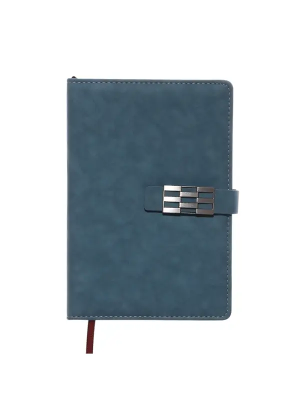 Ежедневник недатированный формат А5, с хлястиком, 112л, линия, пвх, Бирюзовый