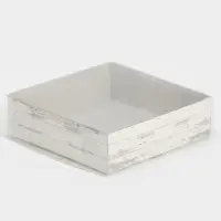 Кондитерская упаковка, коробка для макарун с пластиковой крышкой, Just for you, 12 х 12 х 3.5 см