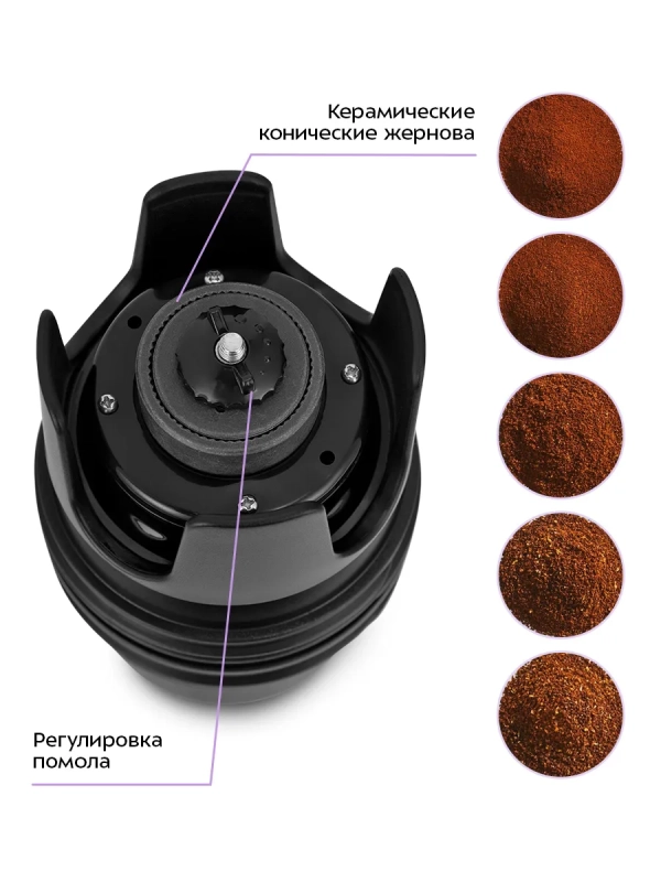 Портативная кофемолка "3 в 1" жерновая KT-7534 - 14 Вт
