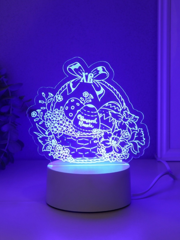 Светильник "Пасхальная корзинка" LED RGB от сети RISALUX 9,5х17х16,3 см