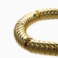Браслет пластик на резинке "Стиль" резной, цвет золото